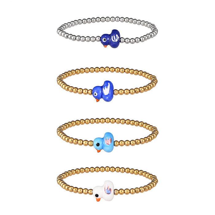 Wholesale Mini style fashion accessory animal ceramic stainless steel bracelet elastic bracelet