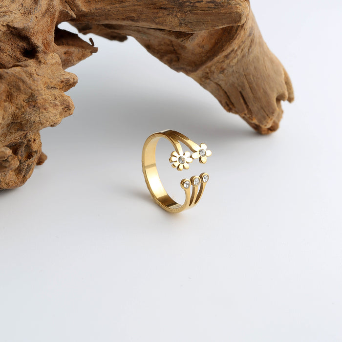 Wholesale ring jewelry titanium steel ring color retention gold plating women's ring