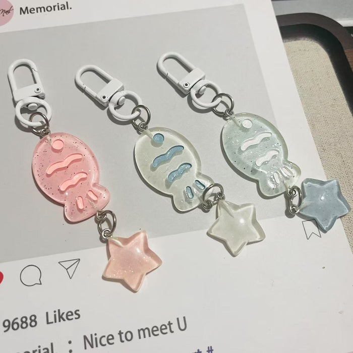 Wholesale Trendy Colorful Tropical Fish Keychain Pendant Stylish Girl Gift Plastic Resin Bag Charm Boutique Resale Accessory