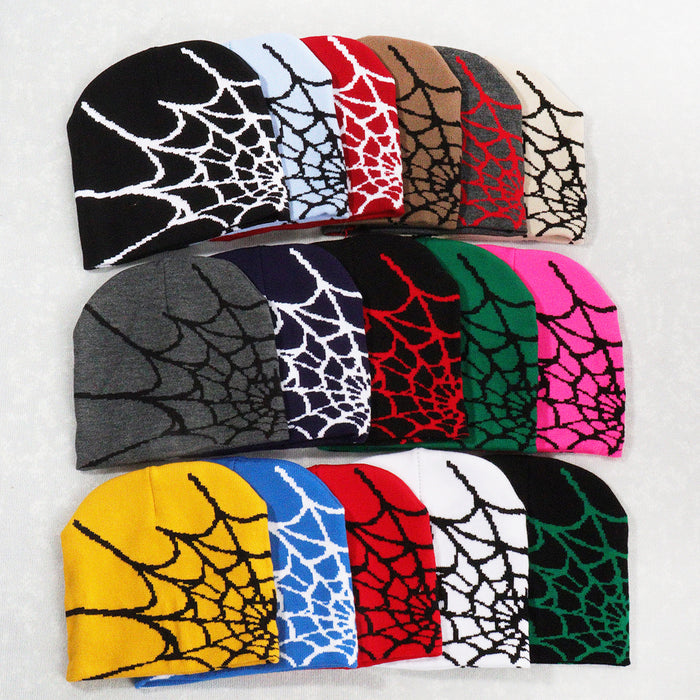 Wholesale Spider Web Pattern Acrylic Knitted Hat JDC-FH-JunL004