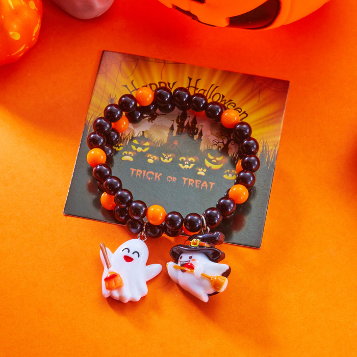 Wholesale  Pumpkin Cat Couple Bracelet Versatile Ghost Bat Explosion Crystal Bracelet