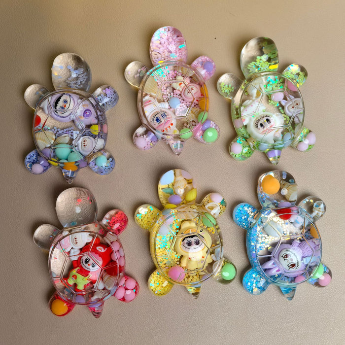 Wholesale Decorative Acrylic Turtle Ornament Glow-in-the-Dark Quicksand Toy MOQ≥2