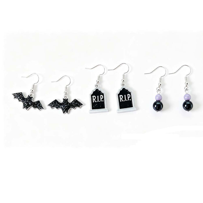 Wholesale  Earrings Set Skull Bat  Pumpkin Cat Stud Earrings Zinc Alloy Party Jewelry Accessory