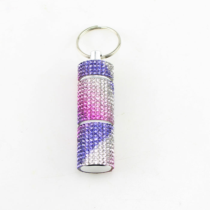 Wholesale Alloy Diamond Mini 2-section Pill Bottle Keychain JDC-KC-TouMS057