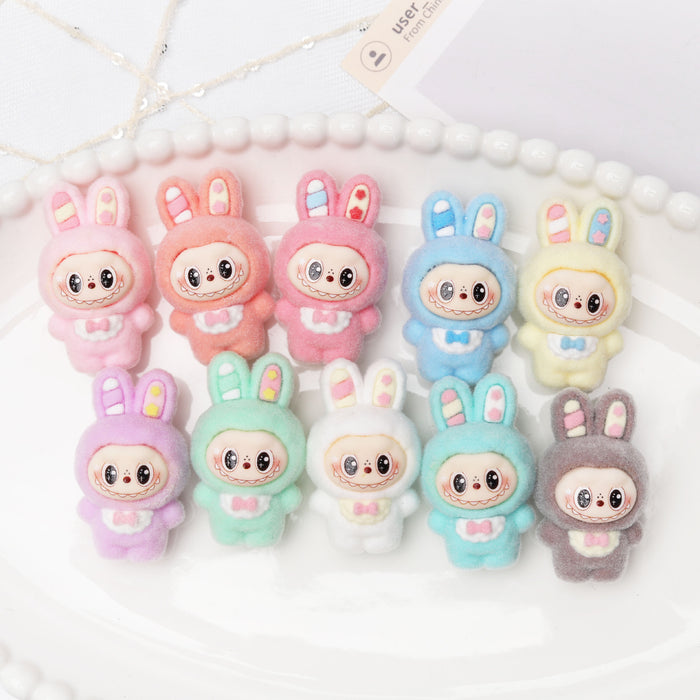 Wholesale flocked apron,  cute bunny accessories  keychain