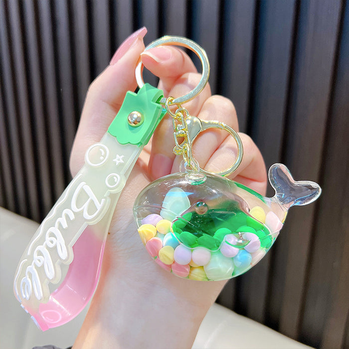 Wholesale Acrylic Jelly Bean Whale Keychain JDC-KC-WoA048