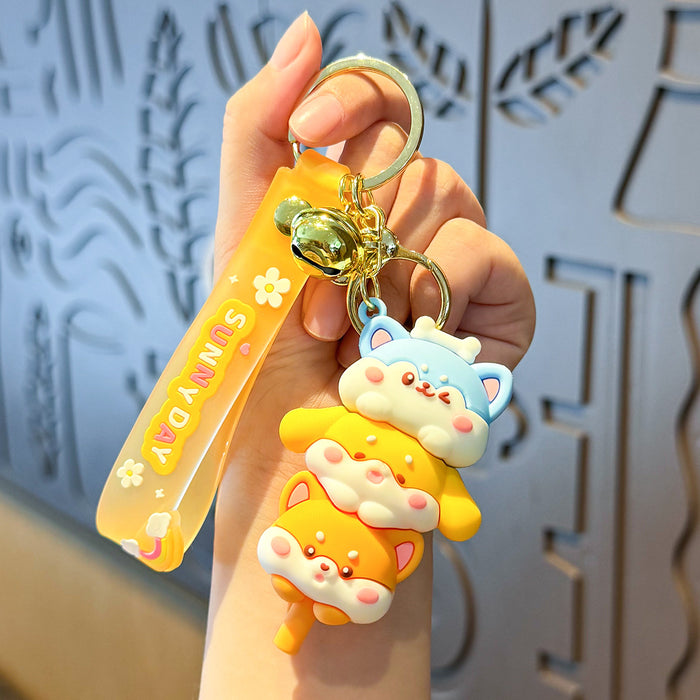 Wholesale PVC Animal Stacking Cartoon Doll Keychain JDC-KC-MengXu005