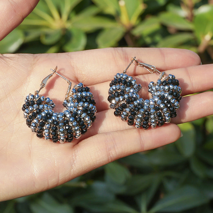 Wholesale New Fashionable Simple Circular Handmade Beaded Earrings and Ear Accessories