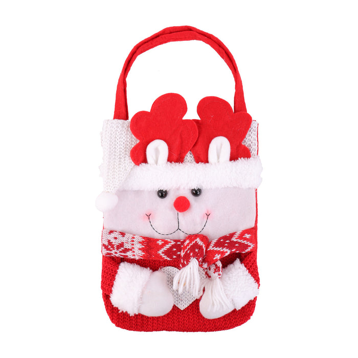 Wholesale Christmas knitted gift bag cute cartoon red f snowman old man candy tote bag Christmas decoration