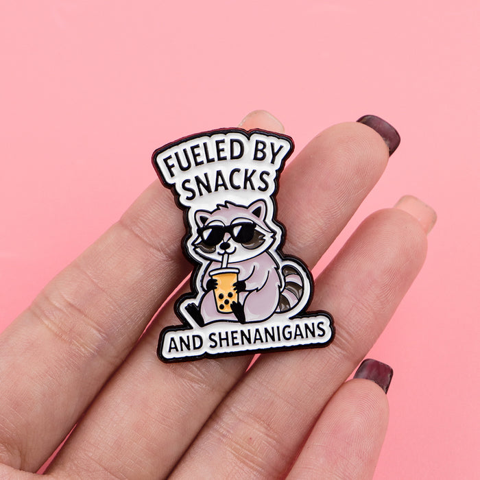 Wholesale 3pcs Raccoon metal lettering clothing bag decoration brooch