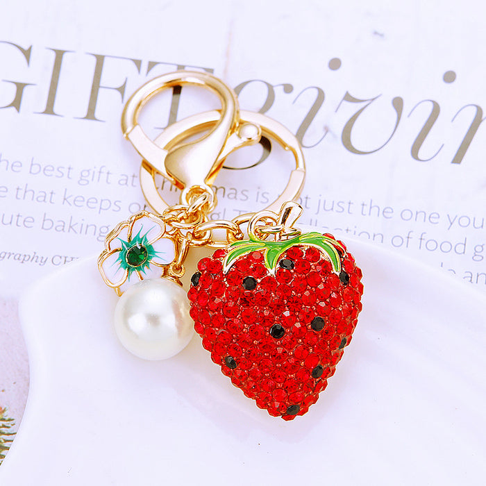 Wholesale Diamond studded car keychain metal pendant keychain ring gift