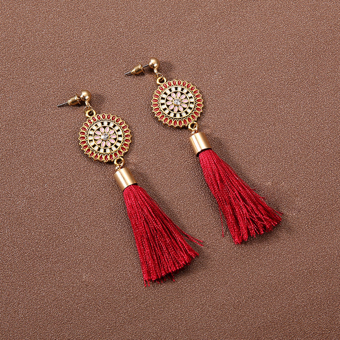 Wholesale Alloy Bohemian Ethnic Style Su Long Earrings JDC-ES-Gumi011