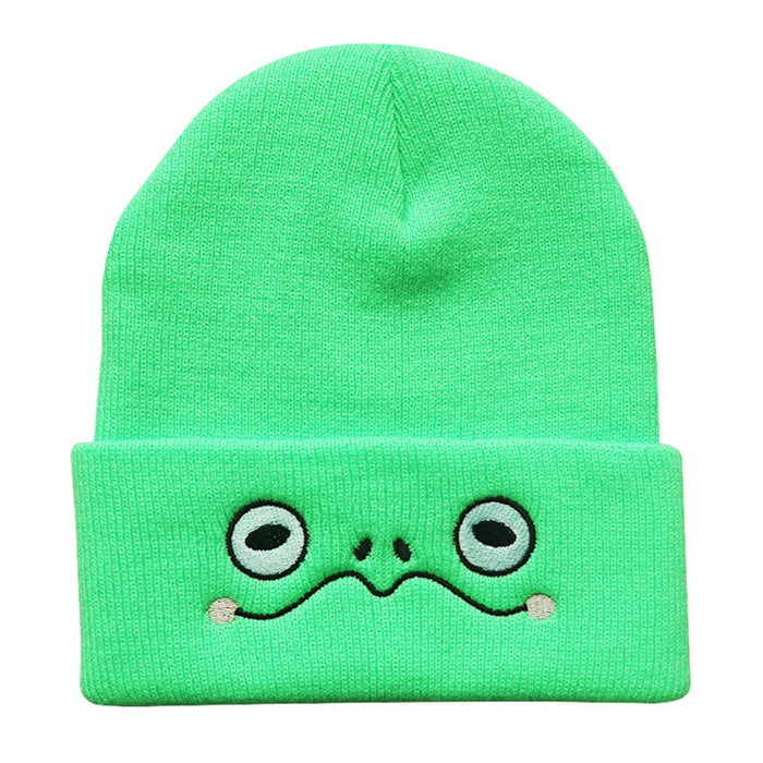 Wholesale Frog Eyes Embroidery Acrylic Knitted Beanie Hat JDC-FH-LvH014