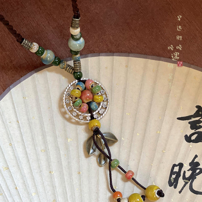 Wholesale Retro Ancient Zen Long Ceramic Necklace for Women