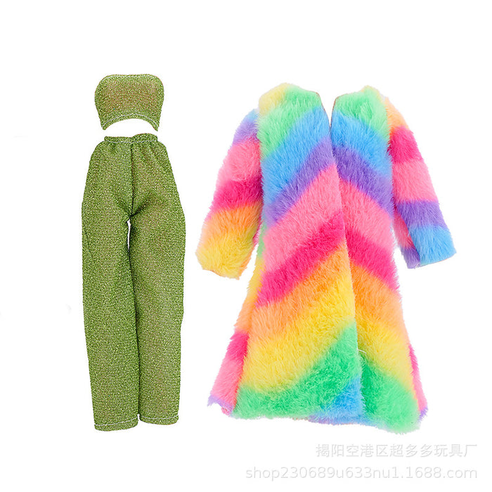 Wholesale 11 inch doll fashion design doll dress a variety of large plush coat