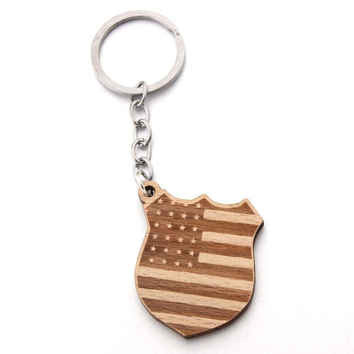 Wholesale Wooden Cow Head Keychain JDC-KC-JinA001