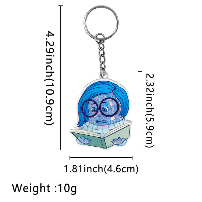 Wholesale Cartoon Acrylic Shaker Liquid Sand Keychain