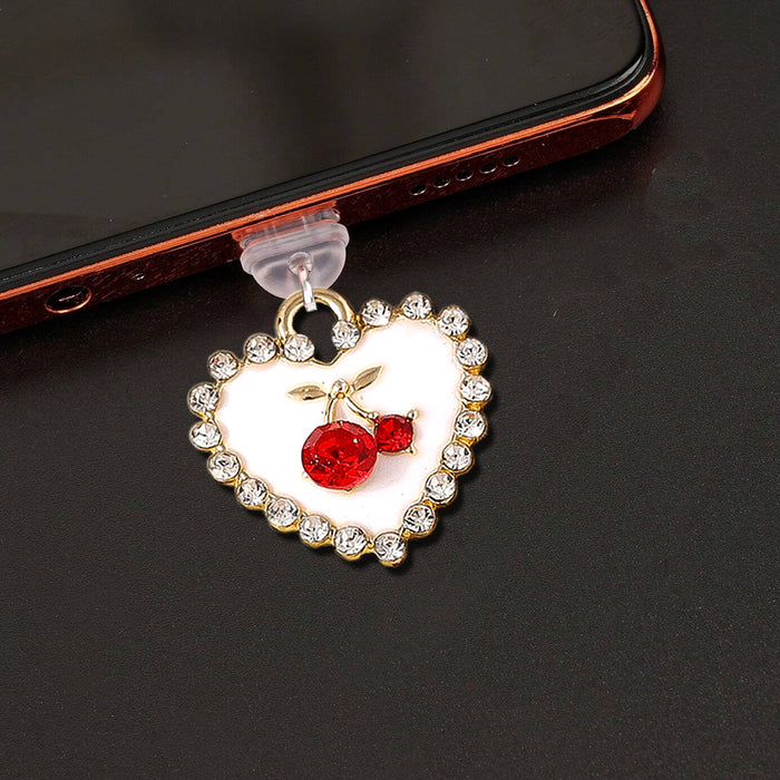 Wholesale Cherry-shaped diamond heart pendant for Mobile Phone Stands