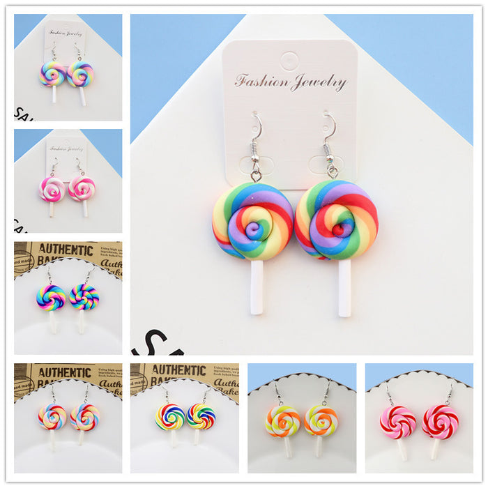 Wholesale Cartoon Clay Lollipop Earrings JDC-ES-niqing034