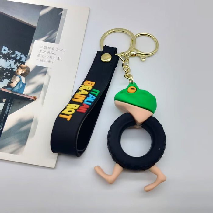 Wholesale Keychain Quirky Abstract Wooden Stick Bigfoot Doll Keychain Pendant