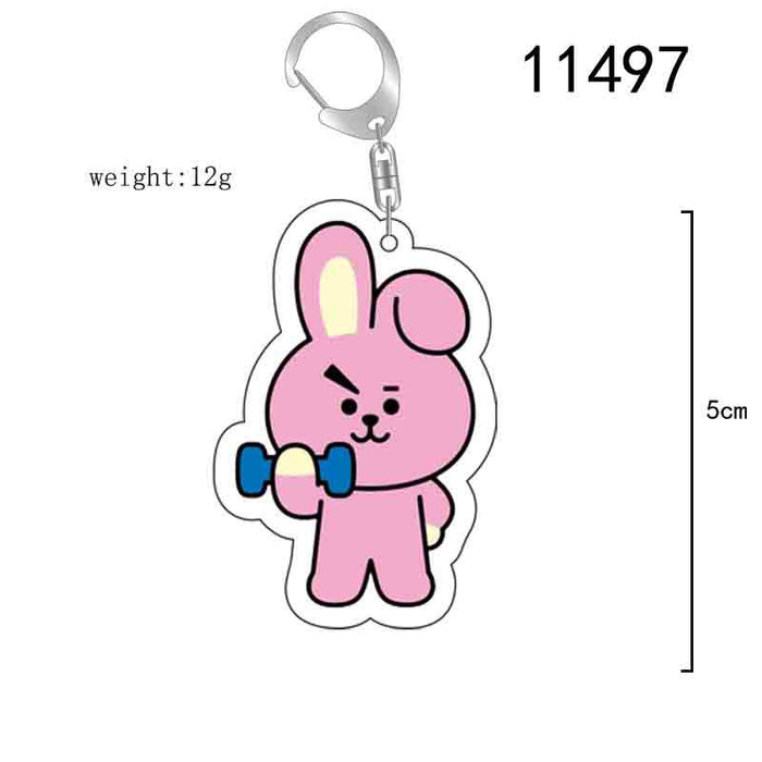 Wholesale Transparent Acrylic Cartoon Kpop Keychain JDC-KC-XinF003