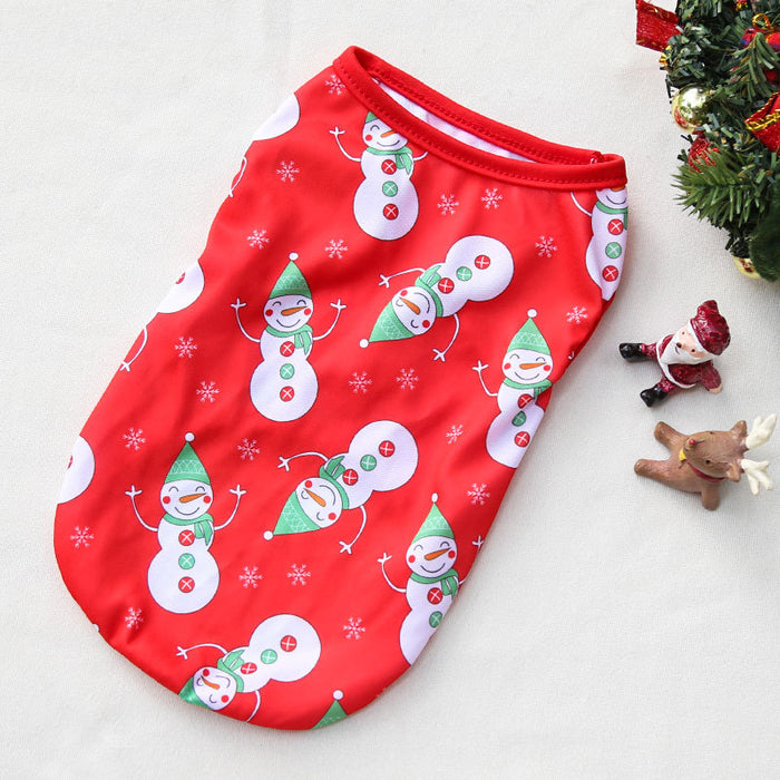 Wholesale Dogs Christmas Pet Supplies Clothes  Cotton Coat Autumn and Winter Elk Cat and Dog Clothes