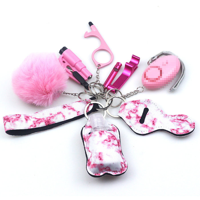 Wholesale Diving Fabric 10-piece Metal Keychain JDC-KC-TouMS001