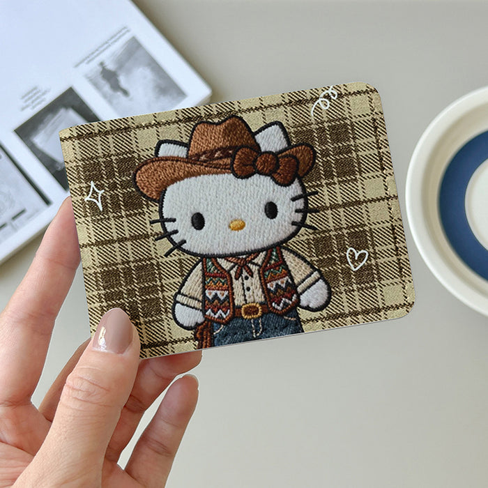 Wholesale Brown embroidered cute cartoon driver' s license cover