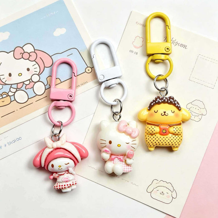 Wholesale Cute Cartoon Resin Keychain Bag Charm Pendant Everyday Decorative Accessory
