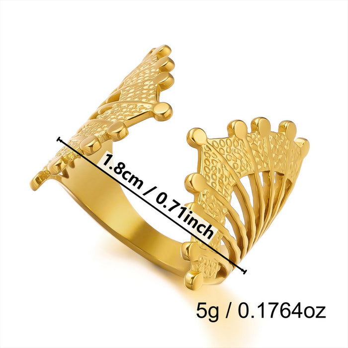 Wholesale Flower Sun Spiral Stainless Steel Open Ring Chic Fashion Jewelry Accessory