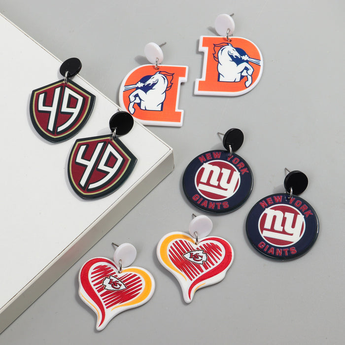 Wholesale Football League Exaggerated Earrings