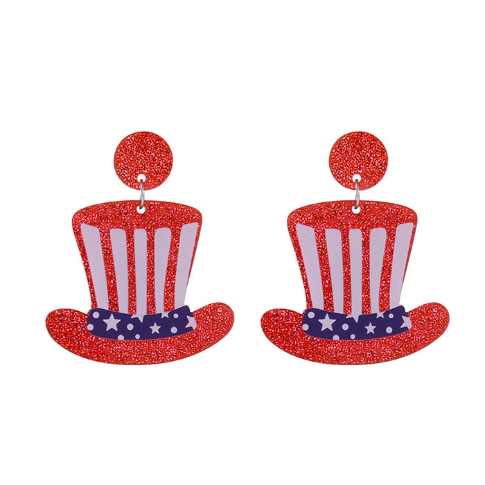 Wholesale Acrylic American Flag Earrings JDC-ES-ChouTteng014