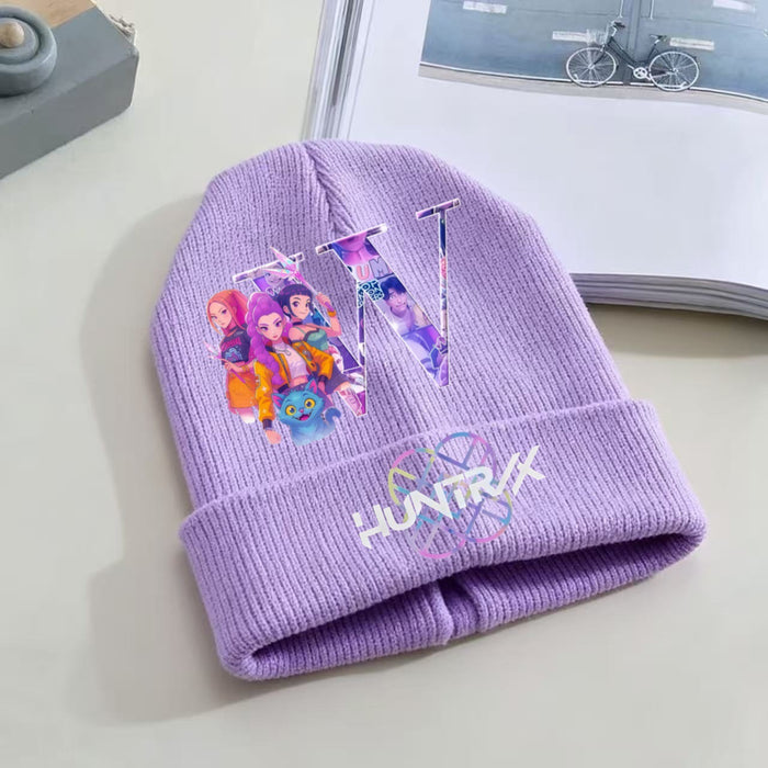 Wholesale KPOP Knitted Cartoon Letter Print Hat