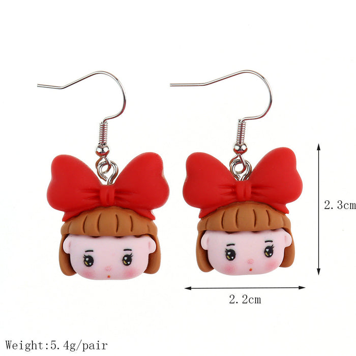 Wholesale Earrings Resin Santa Claus Snowflake Elk Bells Christmas Stockings JDC-ES-niqing023