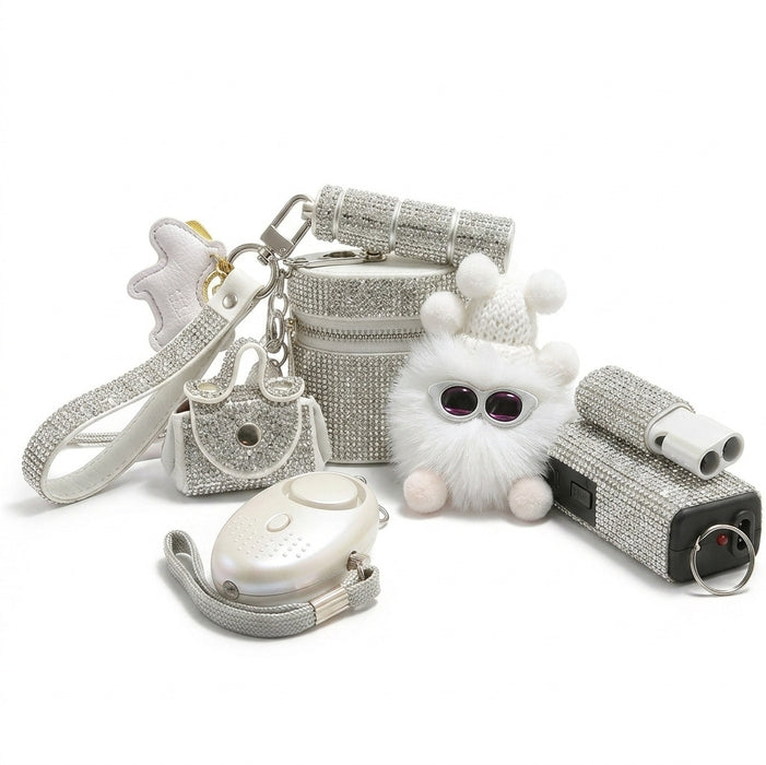 Wholesale Stainless Steel 7 In 1 Women Safety Alarm Kit Personal Self Defense Keychain Set