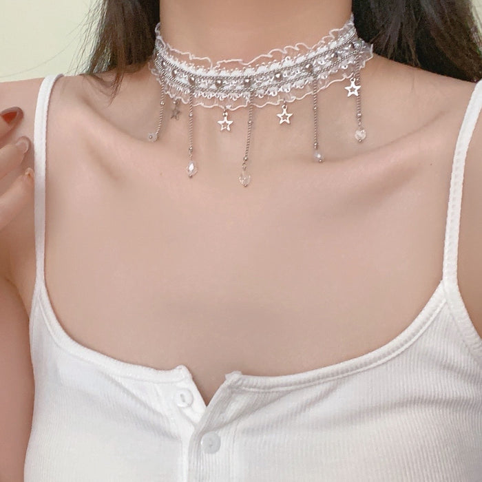 Wholesale Pendant lace collar fashionable punk niche collarbone chain neck ring accessory