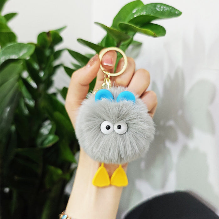 Wholesale cute plush big-eyed duck pendant Keychains