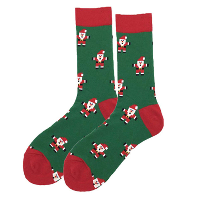 Wholesale Christmas Socks Men and Women's Medium-length Cotton Socks Cartoon Festival Old Man Snowman Elk Large Size Socks JDC-SK-CG007