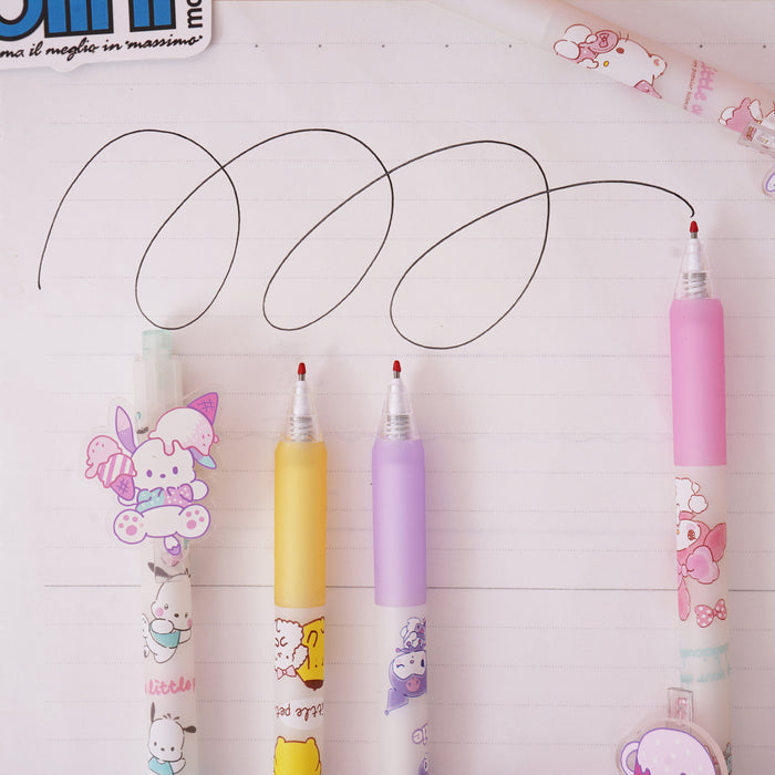 Wholesale 48 pcs Black core 0. 5mm cute cartoon sticker push-button pen