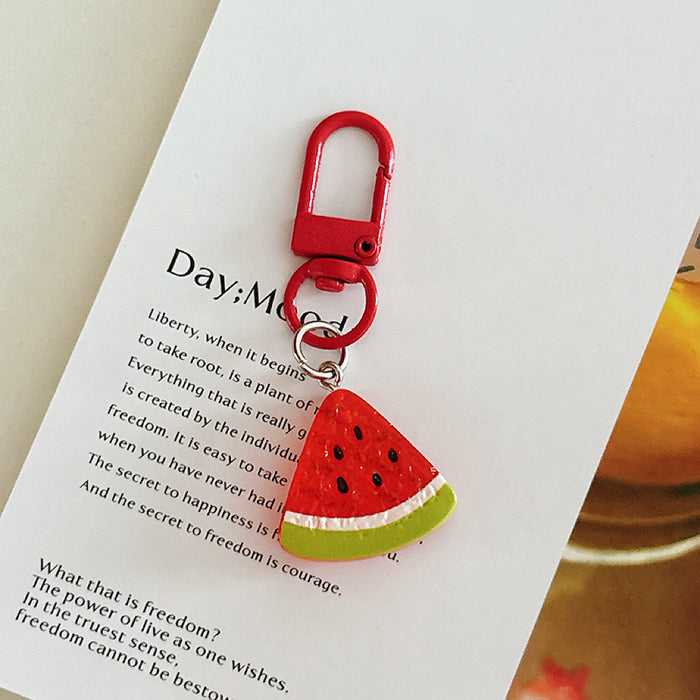 Wholesale Fresh Watermelon Slice Keychain Bag Charm Resin Pendant Chic Decorative Accessory For Bags Keys And Gift Giving