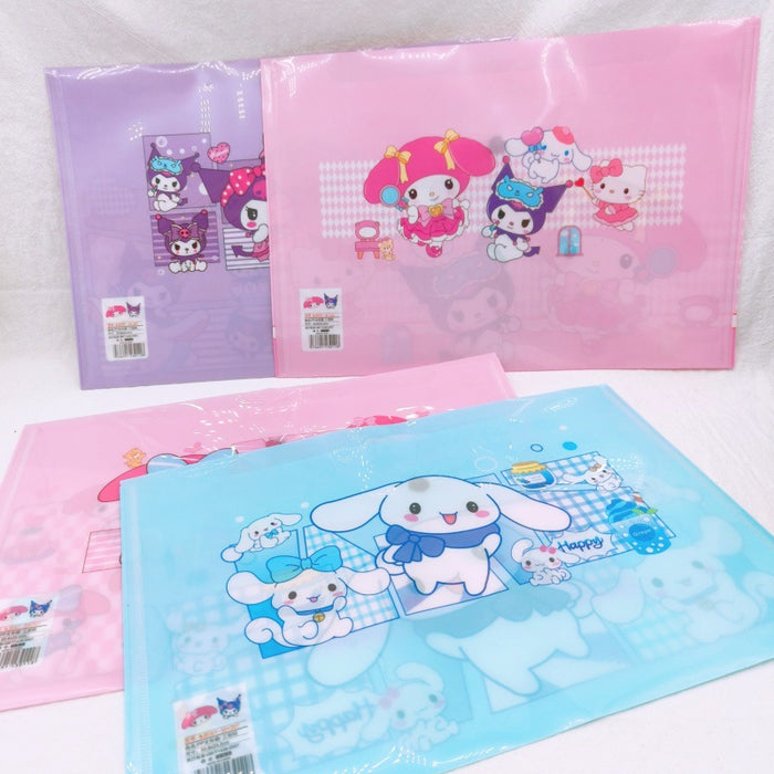 Wholesale 12pcs/ pack PP File Bag Button Bag Cartoon A4 Storage Bag