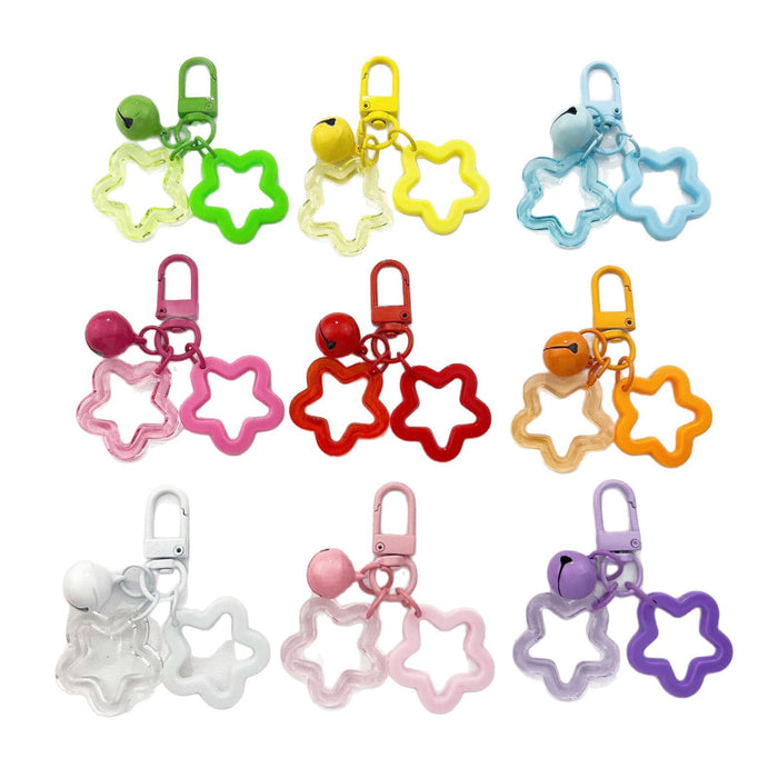 Wholesale Cute Star and Bell Design Plastic Resin Keychain Pendant MOQ≥5