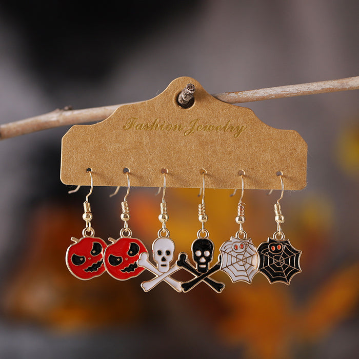 Wholesale Ghost Bat Skull Pumpkin Earring Set Fashion Jewelry Accessory