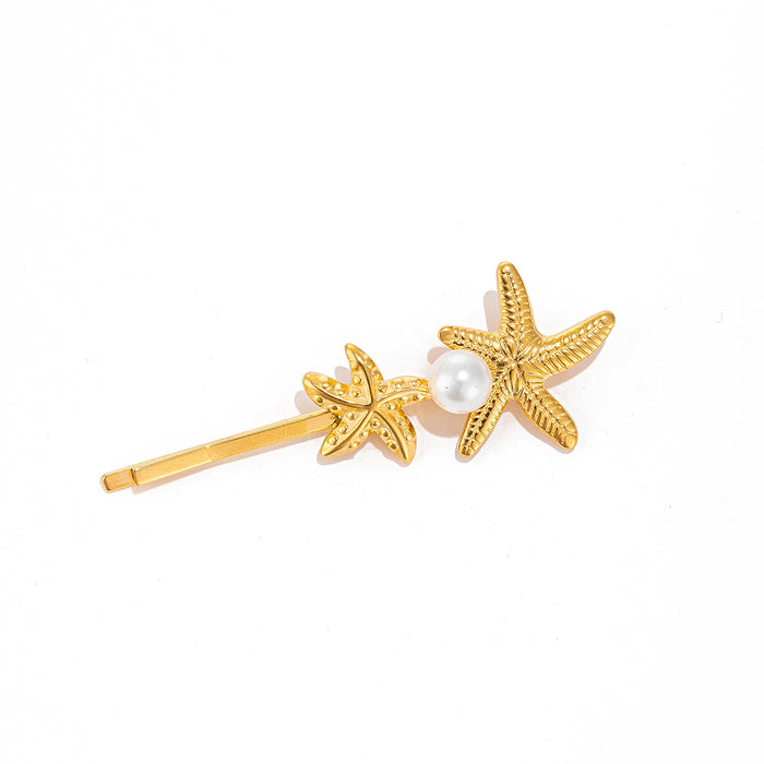 Wholesale Personalized Star Flower Hair Accessories Hairclip Star Shell One Word Clip Female