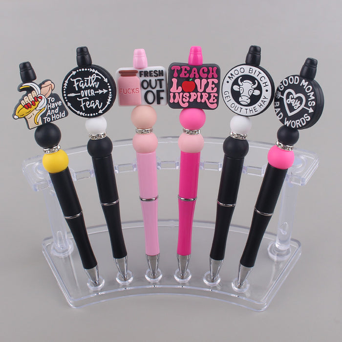 Wholesale Cartoon Animal Silicone Plastic Bead Pen JDC-PN-GuangTian005