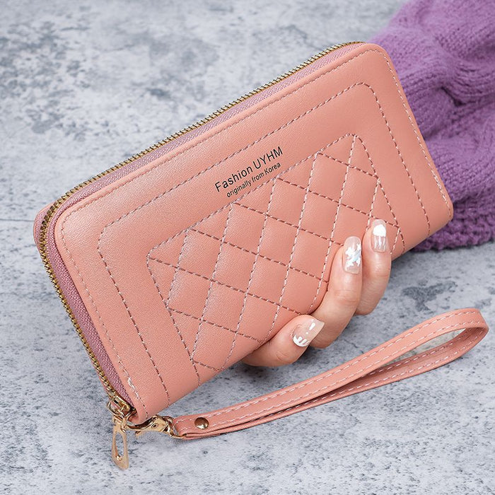 Wholesale Embroidery PU Leather Long Zipper Wallet Women' s Retro Clutch Fashion Accessory Gift Daily Use