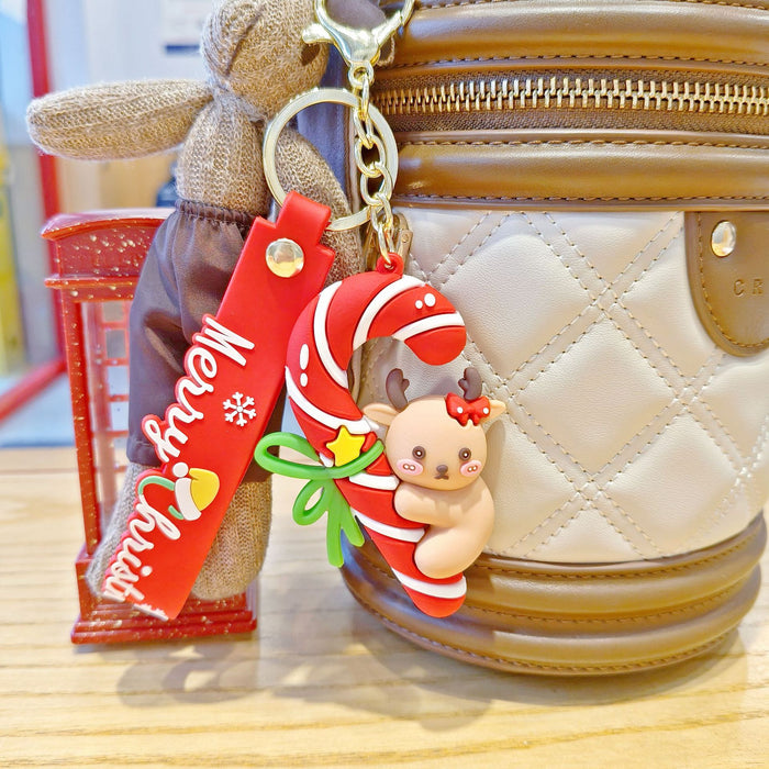 Wholesale  keychain,  cute Christmas tree,  little elk,  Christmas stocking keychain,  claw machine small gift