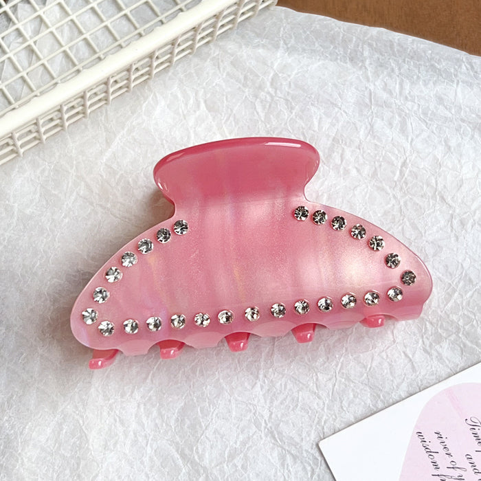 Wholesale Acrylic Rhinestone Large Hair Claw Clip Geometric Colorful White Hair Accessory Boutique Resale