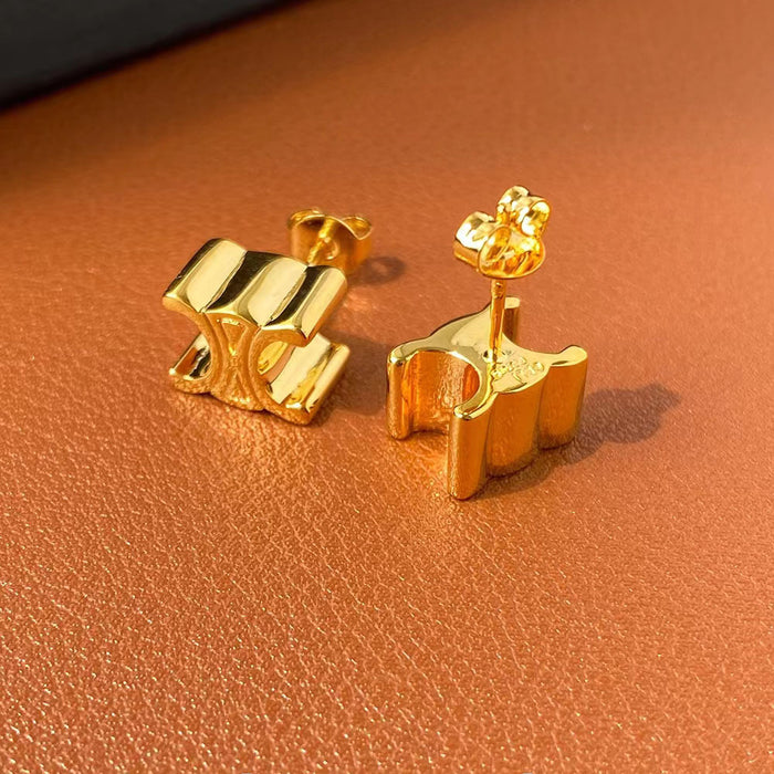 Wholesale Small copper-plated metal earrings with S925 silver posts