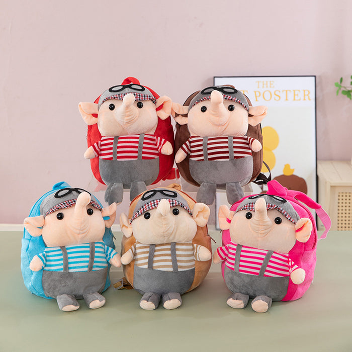 Wholesale Plush small backpack kindergarten school bag cartoon cute girl boy plush backpack